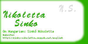 nikoletta sinko business card