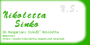 nikoletta sinko business card